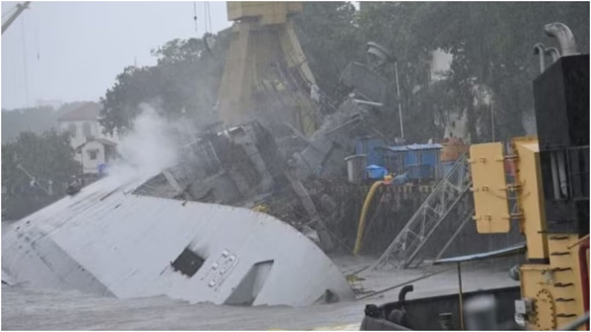 | Photo: X/@ANI : INS Brahmaputra Fire: Body Of Missing Sailor Found; Efforts Underway To Fix Warhship